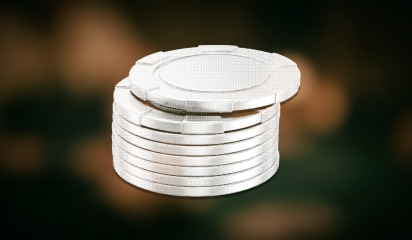 Dithered chrome rendering of a stacked set of poker chips
